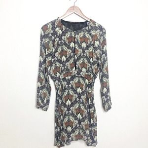 Zara Tulip Printed Mod Retro Drop Waist Dress S